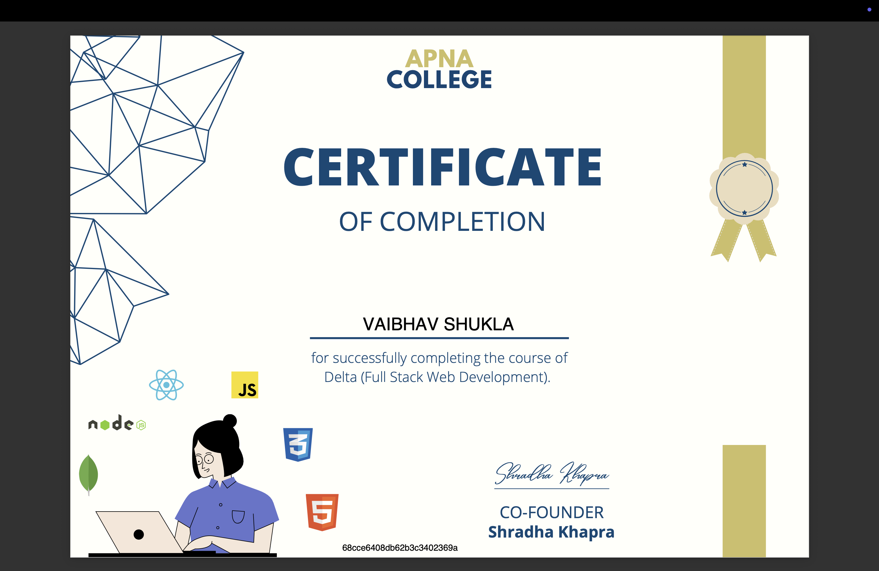 MERN Stack Web Development Certificate